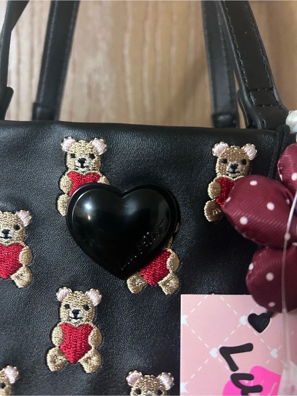 Luv Betsey by Betsey Johnson Teddy Bear Heart Satchel Crossbody Bag